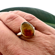 Rose Cut Citrine Chiseled Ring