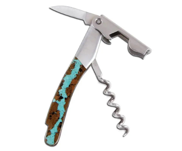 Vein Turquoise Waiter's Knife - wine corkscrew