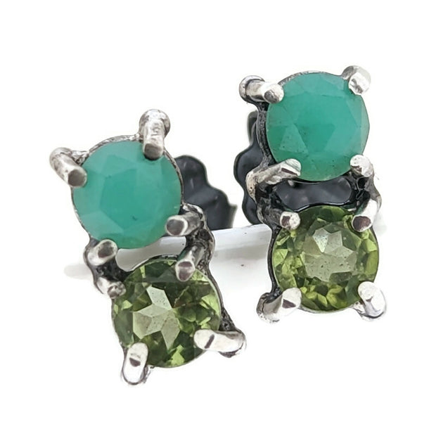 Green Gemstone Stud Earrings