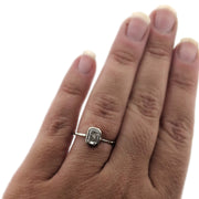 Full view of AnnaBeth Diamond Ring on woman's hand to help give an idea of its scale.