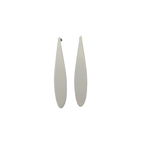 Full view of Paddle Earrings - White