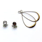 Smoky topaz earrings that convert from studs to dangles.