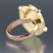 Back view of Peach Druzy Chiseled Ring #2.