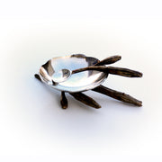 Handmade Salt Cellar or tiny serving dish in Sterling Silver and cast lily bud harvested in Greenville SC