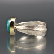 Side view of Amazonite leaf Ring.