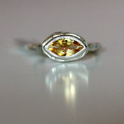 Close up view of gemstone on Corrina Ring.