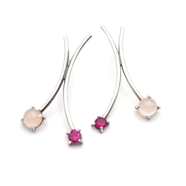 Double Curve Pink Studs