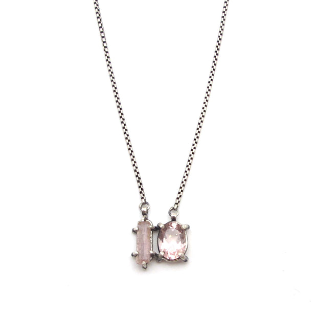 Pink Double Stone Necklace