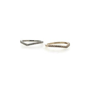 Full view of two Karinna Arched MicroPave Bands sitting next to one another.