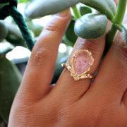 Pale pink sapphire engagement ring;  Ocean inspired, nautical or coral reef inspired  engagement ring