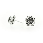 Front and side profile of Talia Stud Earring - White Topaz.