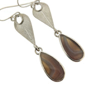 SPUN Teardrop Dangle Botswana Agate Earrings