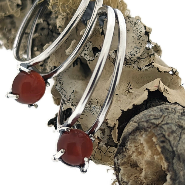 Red Onyx Double Hoops