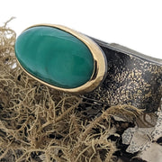 Fused Lichen Variscite Oval Ring