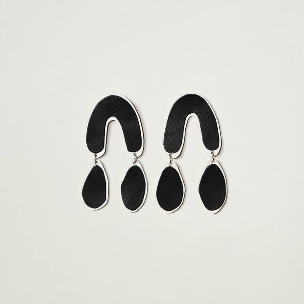 Full view of Black Drop Earrings.