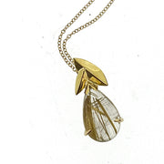 Gold Rutile Quartz Bloom Necklace