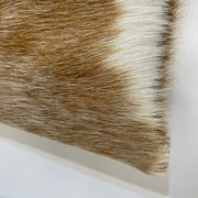 Close up image of blonde fur on Wylie cross body bag.