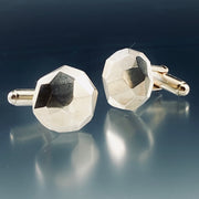 Full view of Faceted Cufflinks  at an angle.