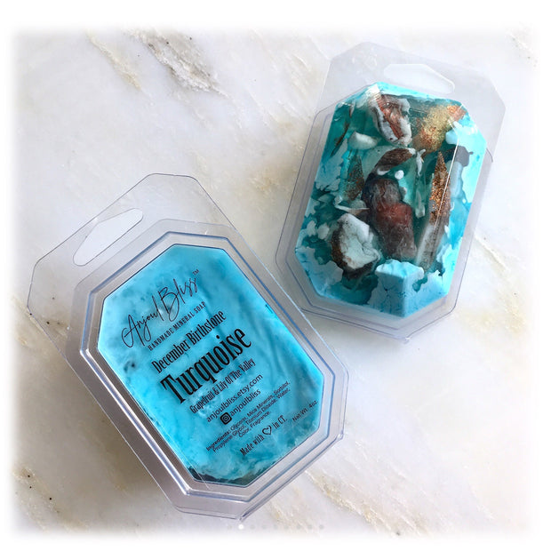 Birthstone Mineral Soap - December - Turquoise