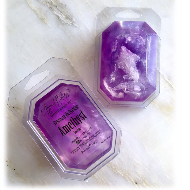 Birthstone Mineral Soap - February - Amethyst