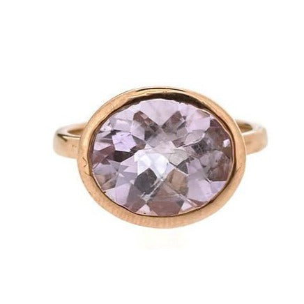 Lavender Amethyst Gemstone Ring in 14k rose gold