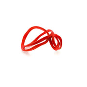 Open Weave Double Loop Ring - Poppy