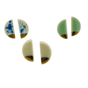 Porcelain Half Moon Stud Earrings - small