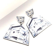 Full view of Shield Shaped Diamond Illustration - Large Drop Earrings.