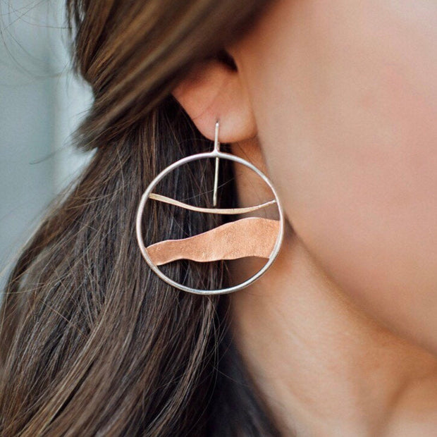 Horizon Line Hoop Earrings