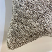 Close up image of grey fur on Wylie cross body bag.