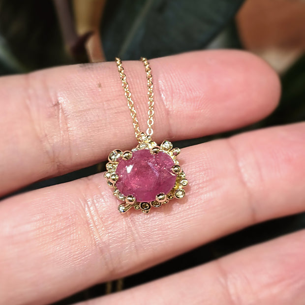 Pink Sapphire and Diamond Chloette Necklace